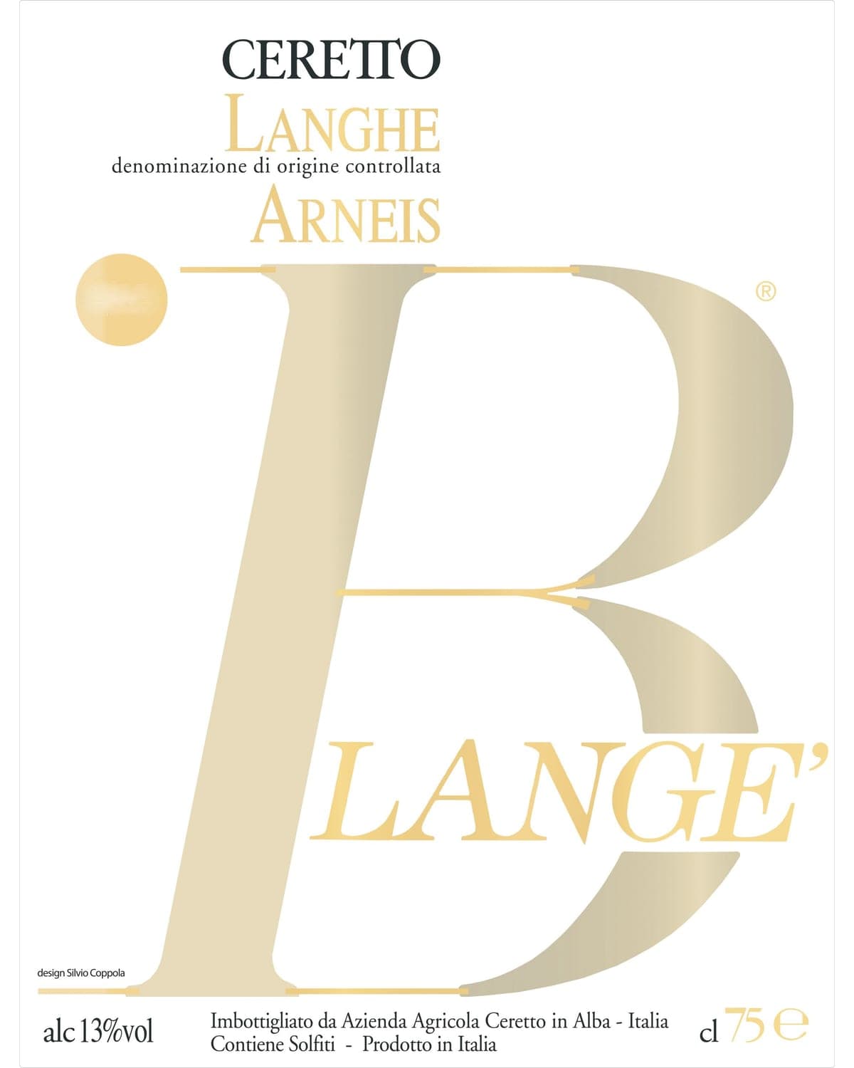 Ceretto Arneis Blange 2023  Front Label