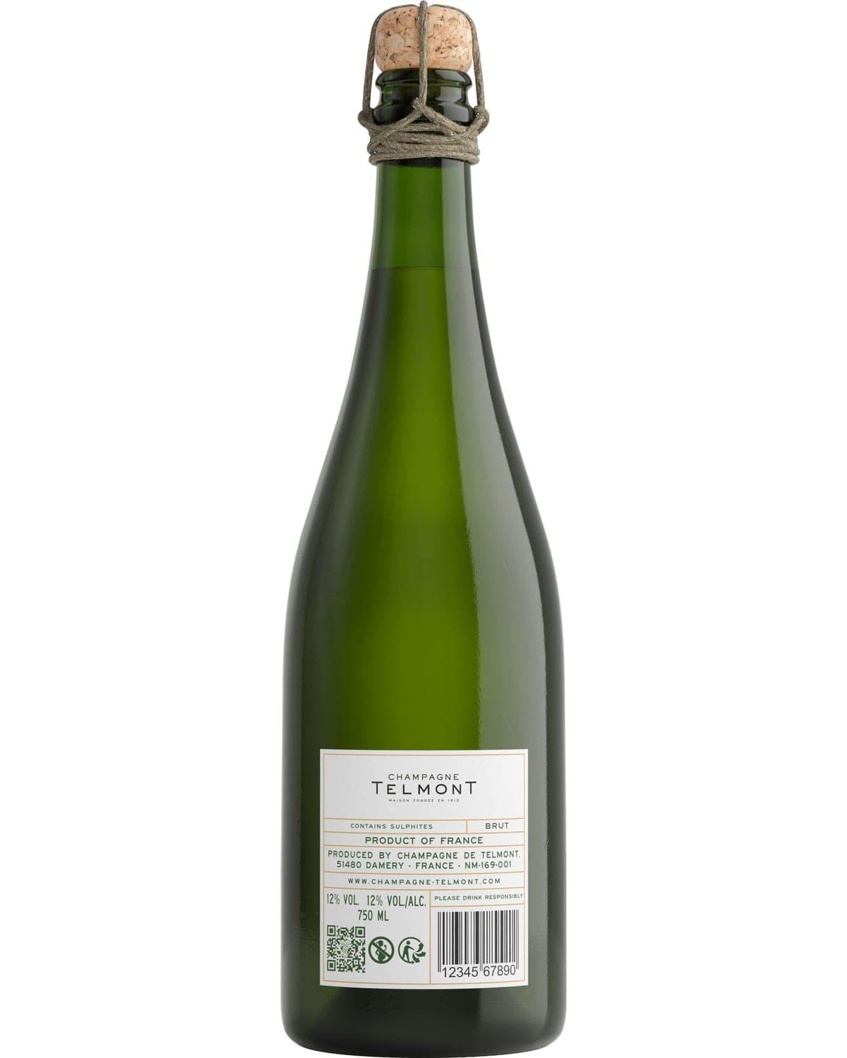 Champagne Telmont Reserve Brut  Back Bottle Shot
