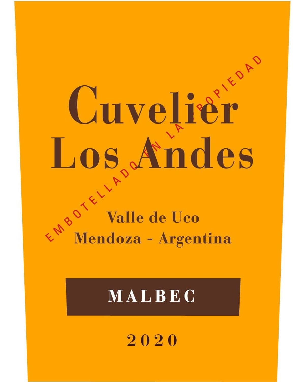Cuvelier Los Andes Malbec (2020) — bottle