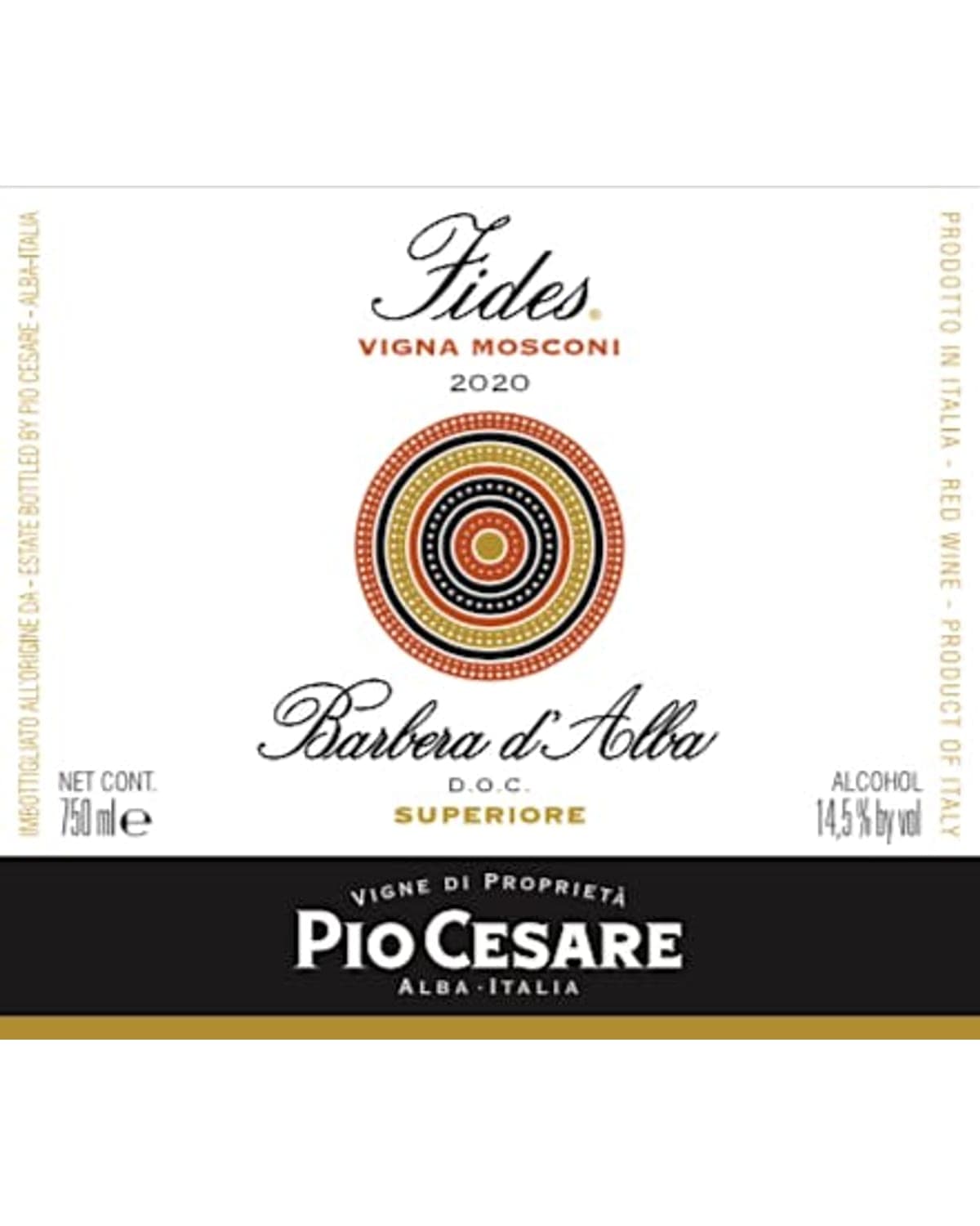 Pio Cesare Fides Barbera d'Alba 2020  Front Label