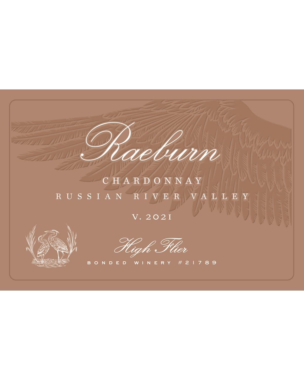 Raeburn High Flier Chardonnay 2021  Front Label