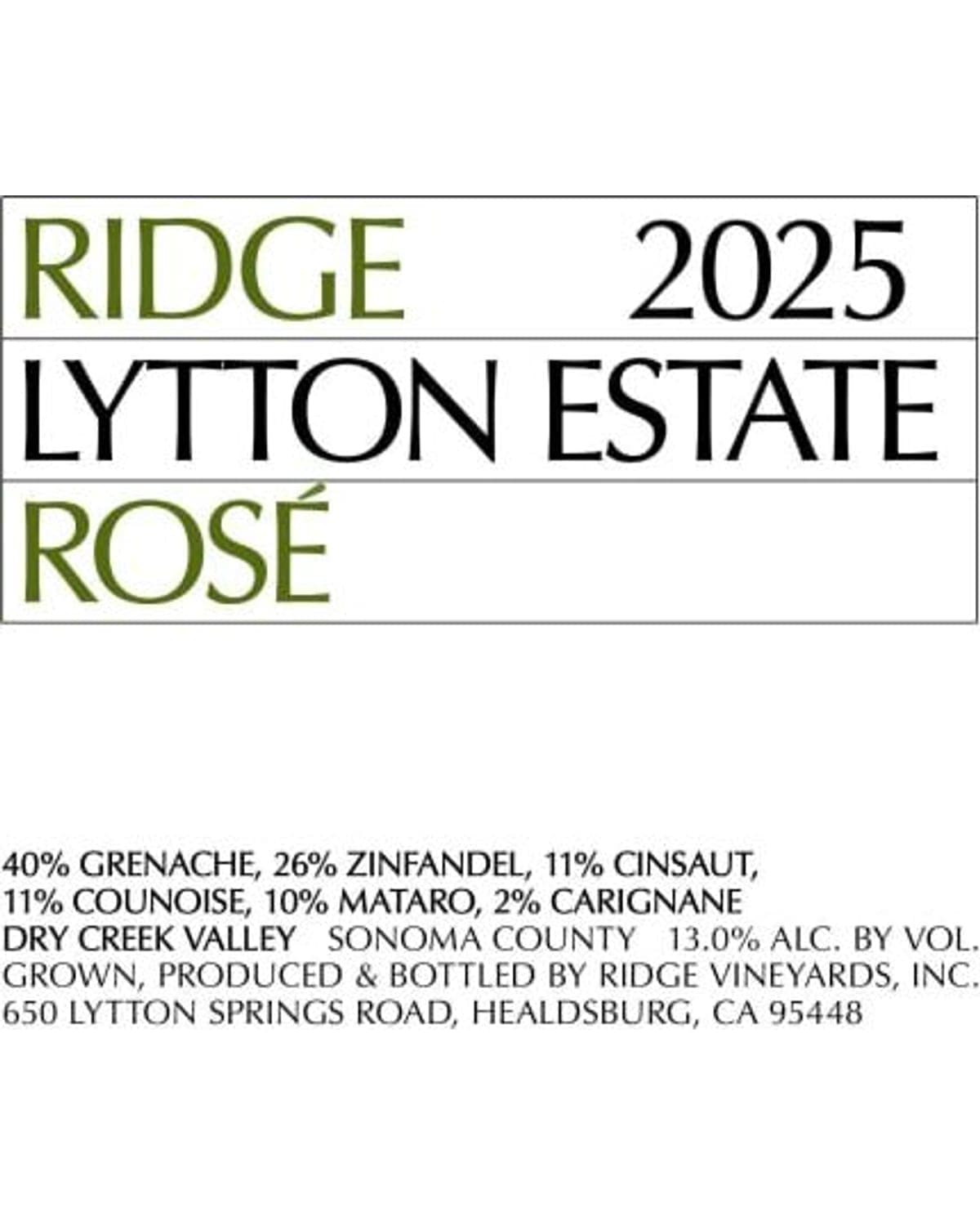 Ridge Lytton Estate Rosé (2025)