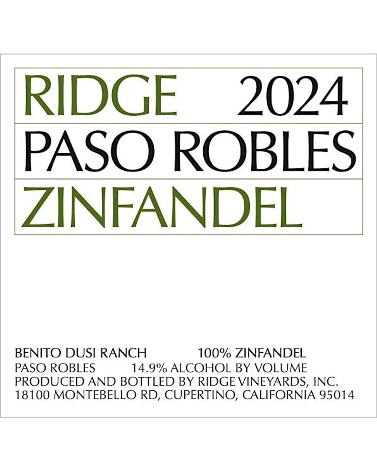 Ridge Paso Robles Zinfandel (2024)