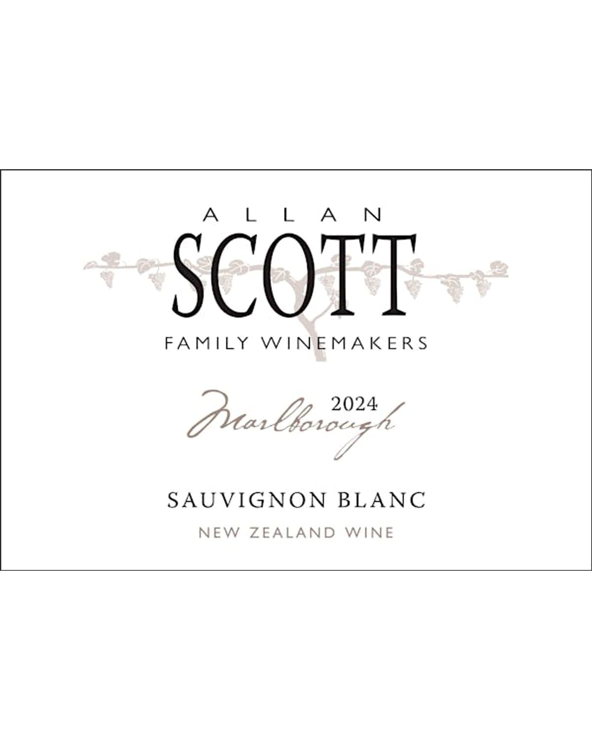 Allan Scott Marlborough Sauvignon Blanc 2024 Front Label