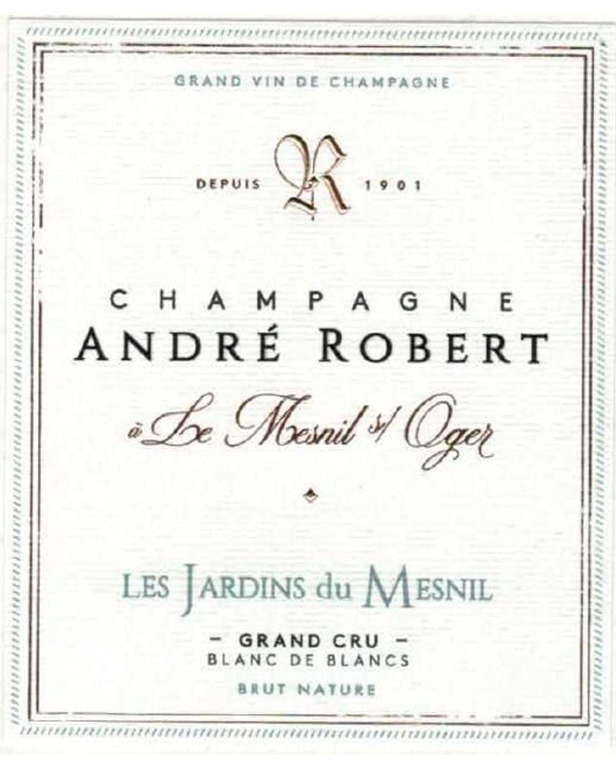 André Robert Les Jardins du Mesnil Grand Cru Blanc de Blancs Brut Nature Sparkling NV | 750ml
