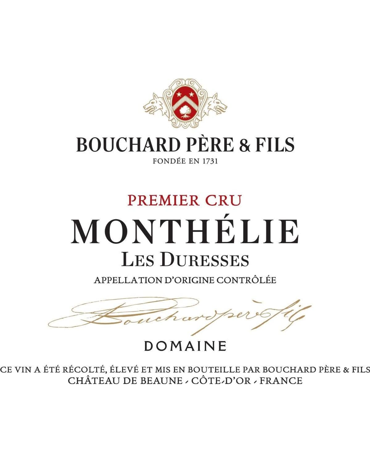 Bouchard Père et Fils Monthelie Les Duresses Premier Cru Red 2020 | 750ml