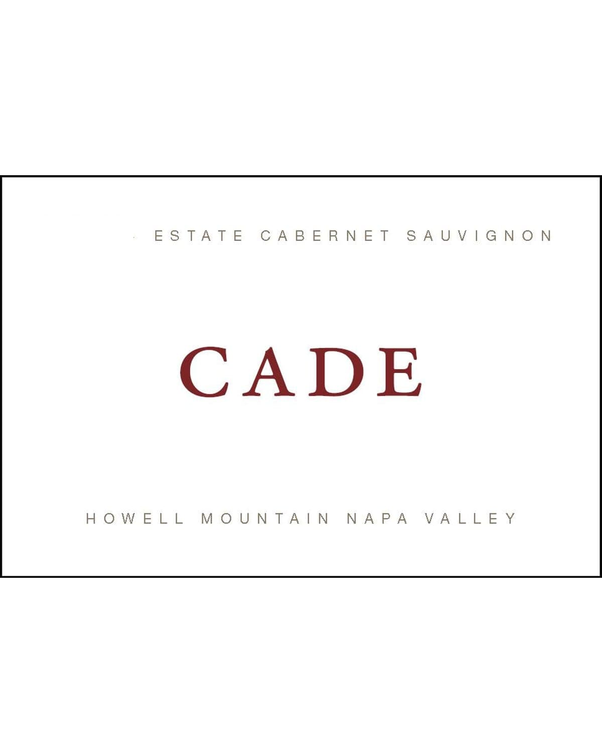 CADE Howell Mountain Estate Cabernet Sauvignon 2022 Front Label
