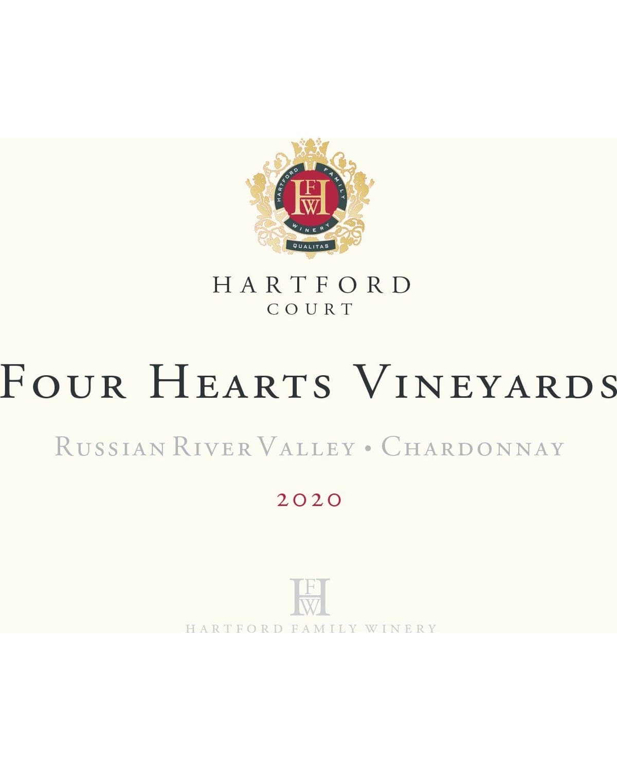 Hartford Court Four Hearts Chardonnay 2020 Front Label