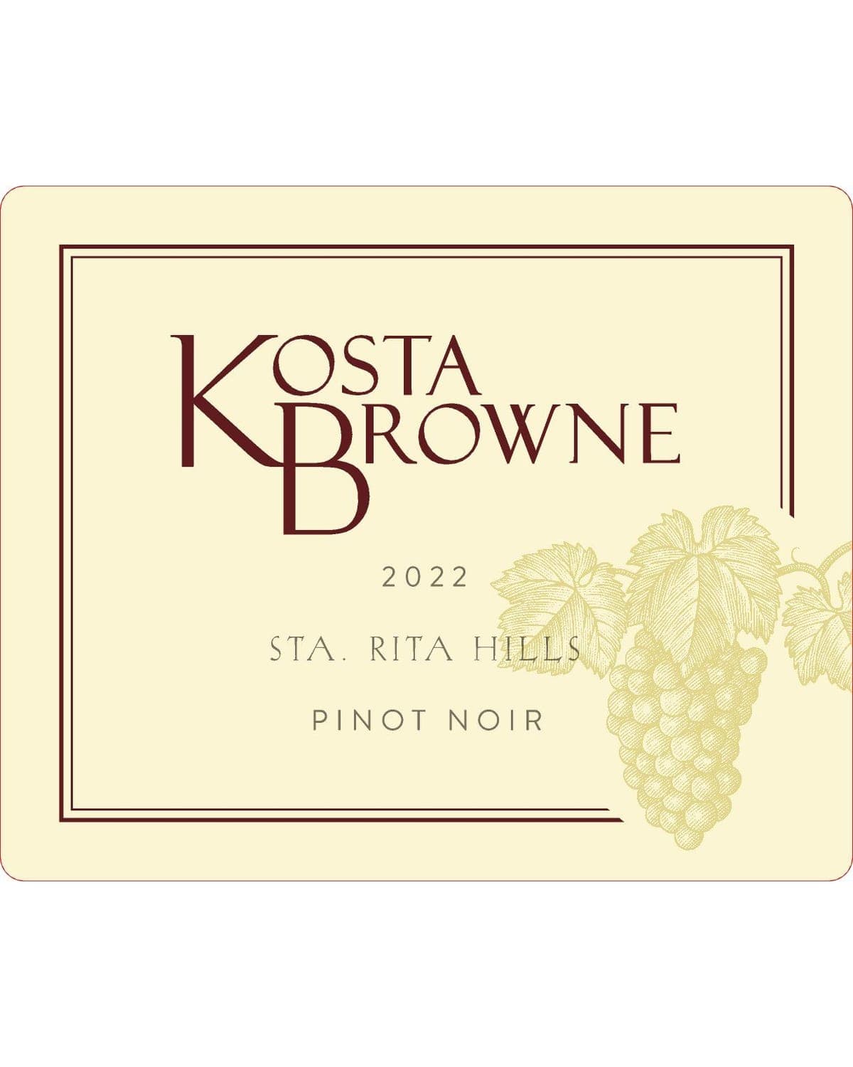 Kosta Browne Sta. Rita Hills Pinot Noir 2022 Front Label