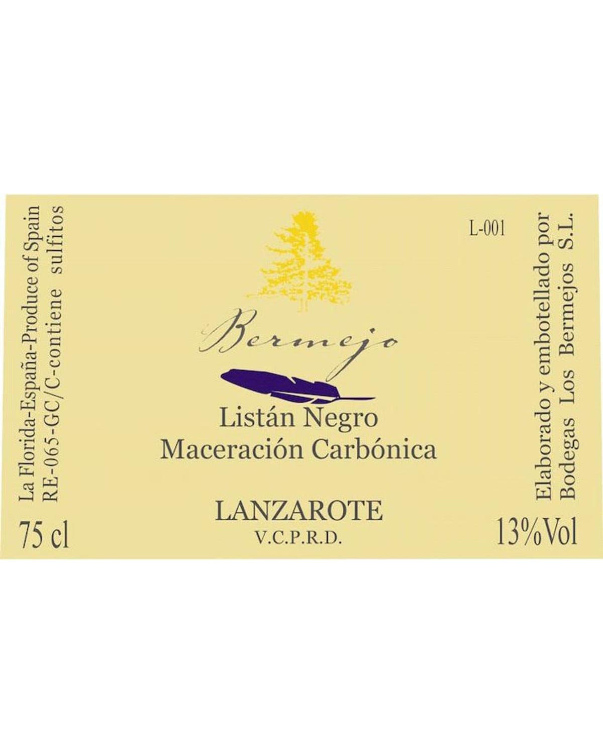 Los Bermejos Canary Islands Listan Negro Carbonica 2022 Front Label
