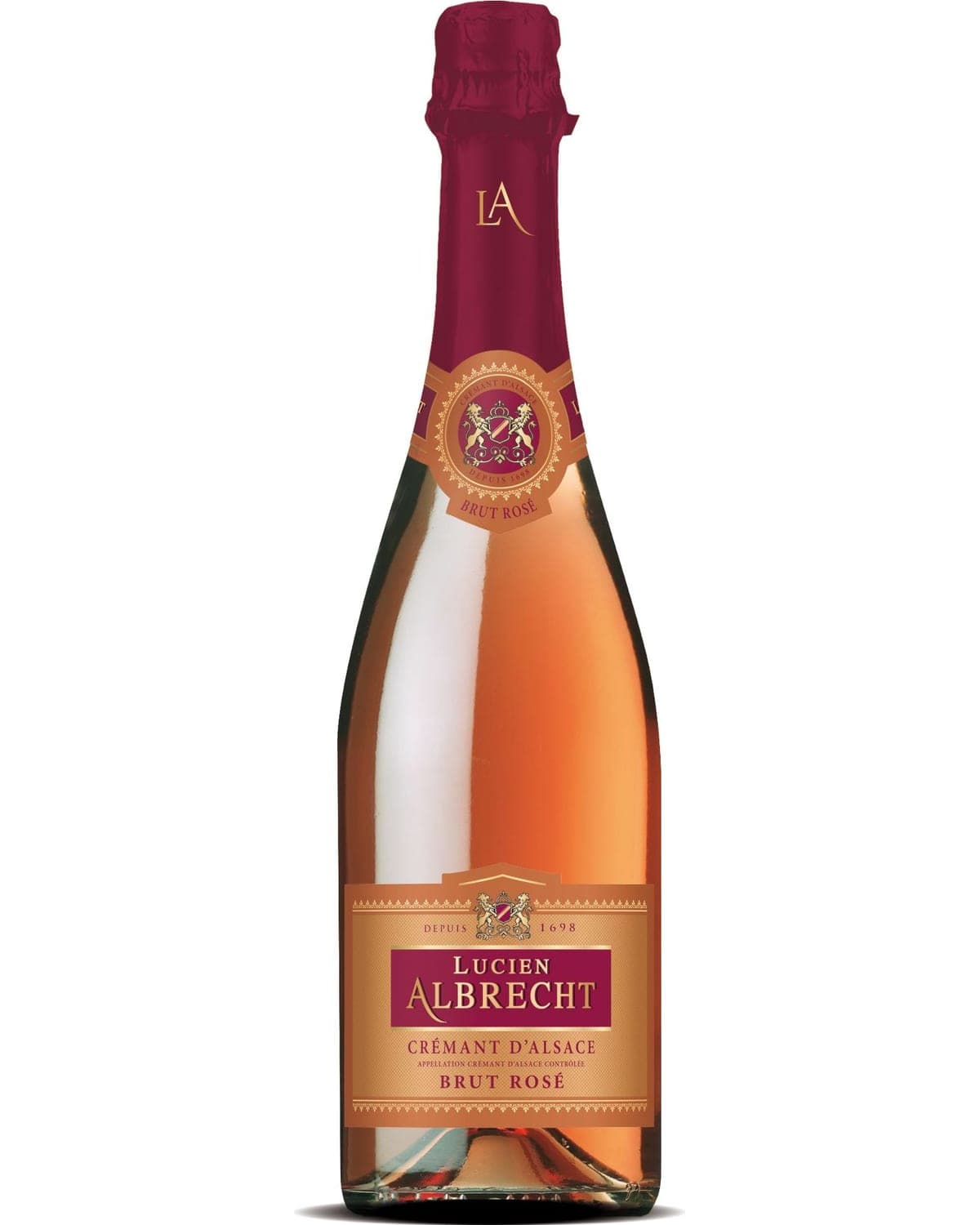 Lucien Albrecht Cremant d'Alsace Brut Rose Front Bottle Shot