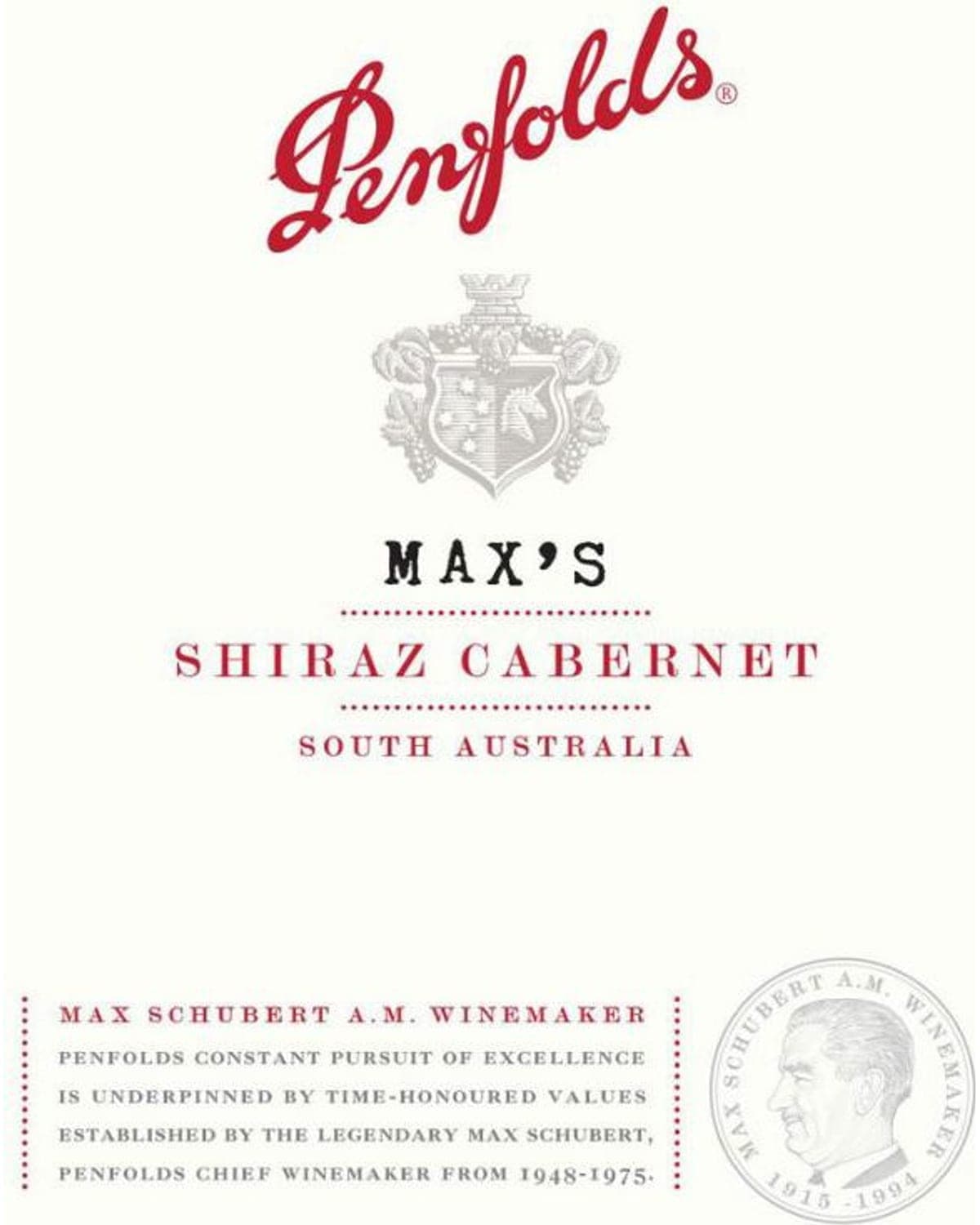 Penfolds Max's Shiraz-Cabernet Sauvignon 2021 Front Label