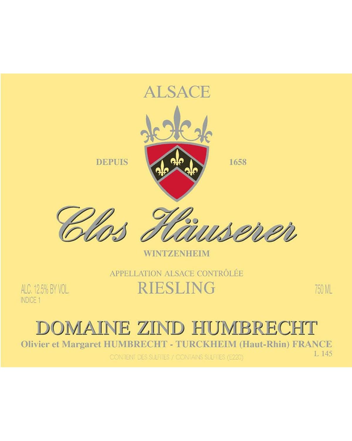 Zind-Humbrecht Clos Hauserer Riesling 2022 Front Label